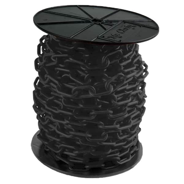 2 in. (#8, 51 mm) x 125 ft. Reel Black Plastic Chain