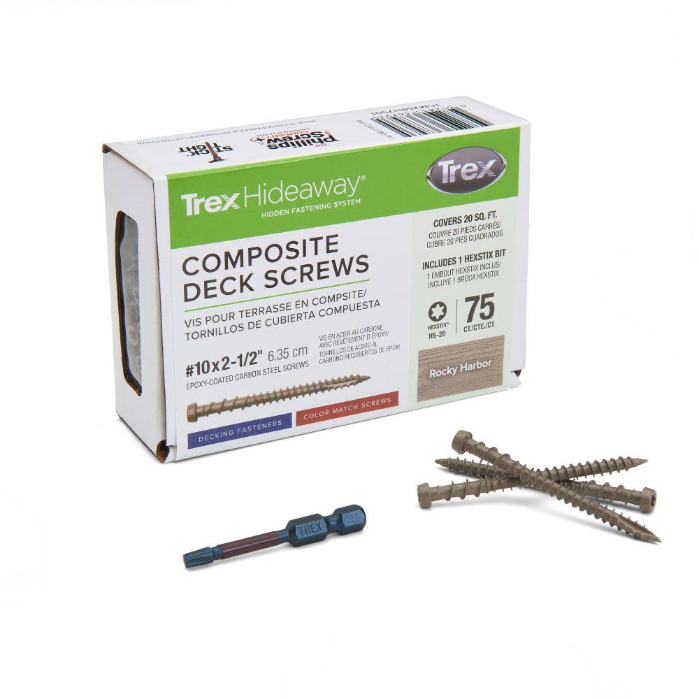 Trex 2-1/2 in. Torx Flat Undercut #10 Rocky Harbor Color-Match