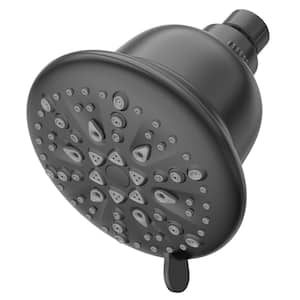 PulsePure 1-Spray Pattern with 2.5 GPM 5 in. Wall Mounted Rain Shower Fixed Shower Head with Filter in Matte Black