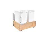 19.25 in. H x 14.25 in. W x 21.75 in. D Double 35 Qt. Pull-Out Bottom Mount Wood and White Waste Container