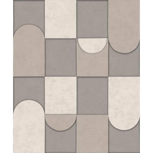 Walls Republic Grey & Beige 3D Patchwork Print Non-Woven Paper Paste the Wall Textured Wallpaper 57sqft