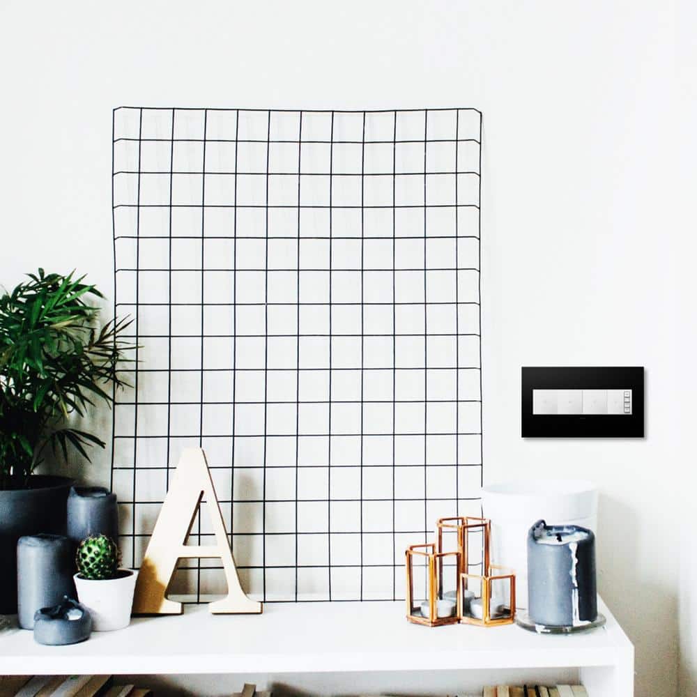 Graphite 4-Gang Screwless Wall Plate with Sophisticated Finish