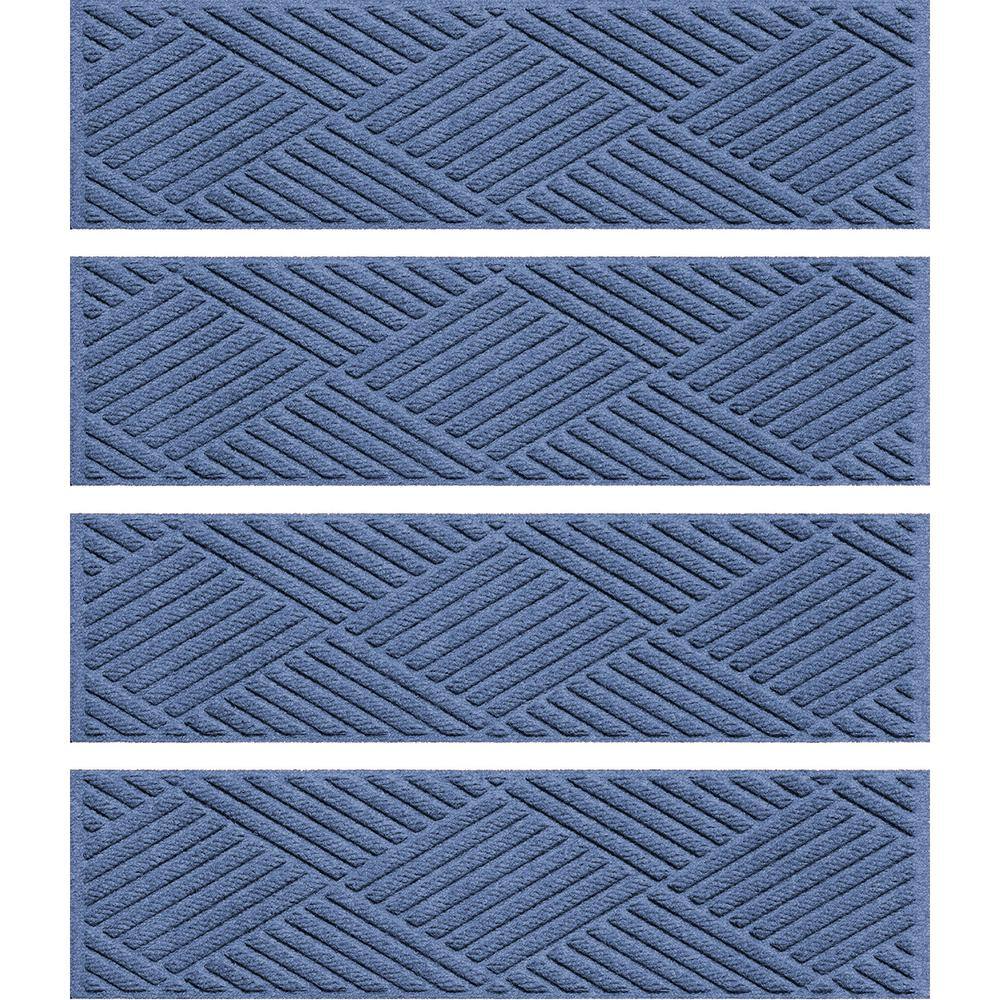 Waterhog Diamonds 8.5 in. x 30 in. PET Polyester Indoor Outdoor Stair Tread