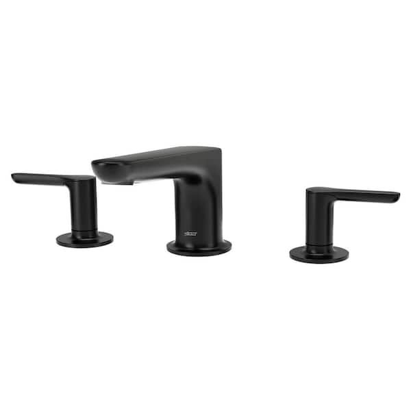 Studio S 2-Handle Deck-Mount Roman Tub Faucet for Flash Rough-in Valves in Matte Black
