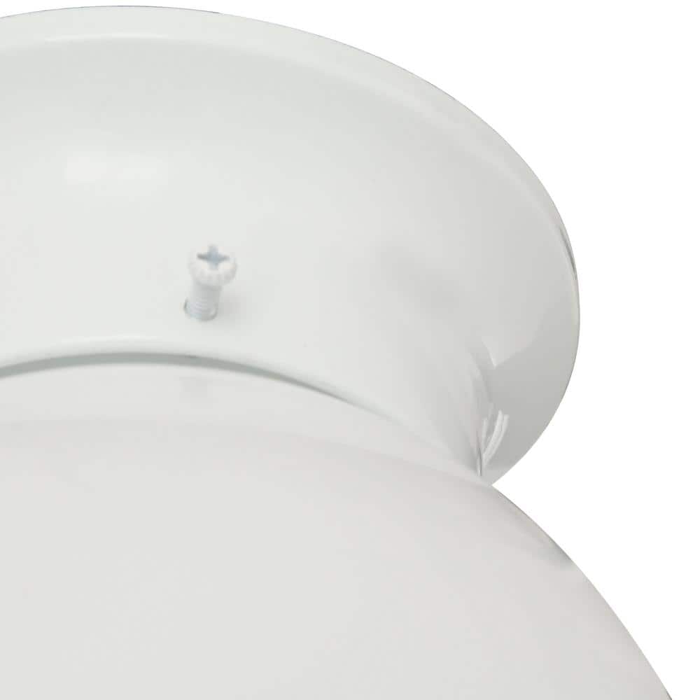 White Glass Globe Flush Mount Light Fixture