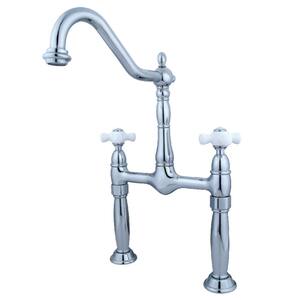 Kingston Brass Victorian 2-Handle Kitchen Faucet In Polished Chrome ...