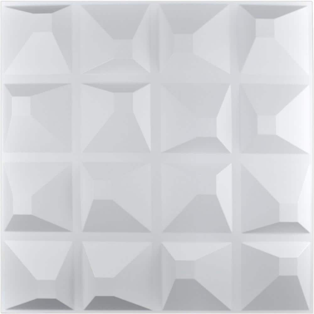 Art3d Decorative Diamond Shape 19.7 in. x 19.7 in. PVC Seamless 3D Wall  Panel in White 12-Panels A10hd051WTP12 - The Home Depot