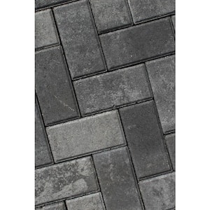 Holland 8.5 in. x 4.25 in. x 2.375 in. Rectangle Moonlight Gray Facemix Concrete Paver Sample