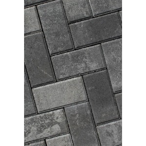 Holland Rectangle 8.5 in. x 4.25 in. x 2.375 in. Moonlight Gray Concrete Paver Sample