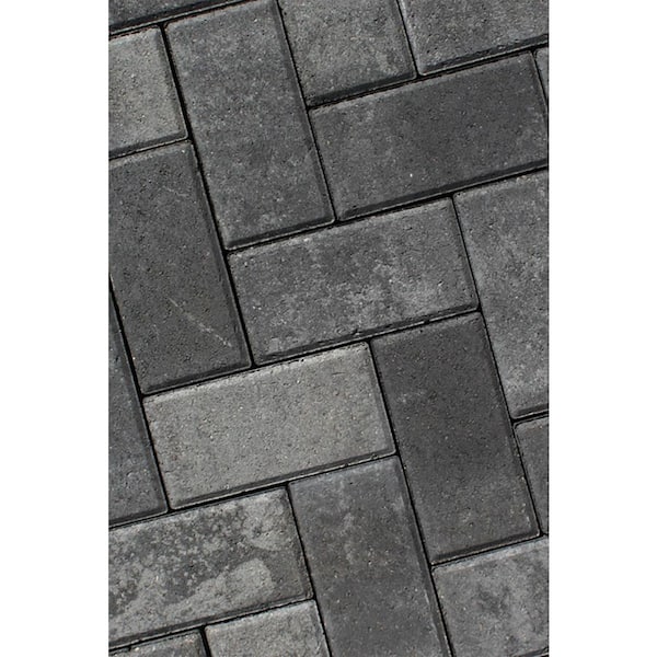 Unbranded Holland Rectangle 8.5 in. x 4.25 in. x 2.375 in. Moonlight Gray Concrete Paver Sample