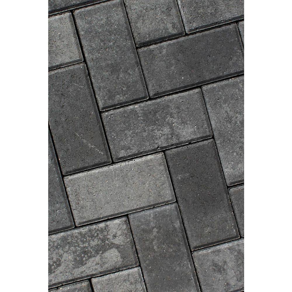 interlock Holland 8.5 in. x 4.25 in. x 2.375 in. Rectangle Moonlight Gray Facemix Concrete Paver Sample
