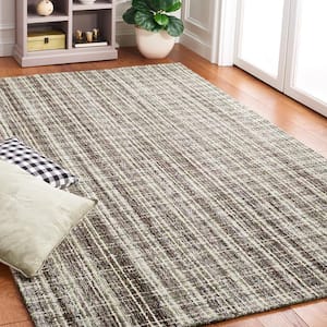 Abstract Brown/Green 4 ft. x 6 ft. Modern Plaid Area Rug