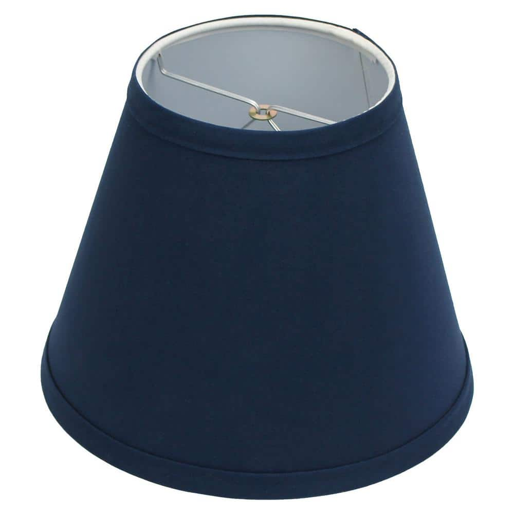 FenchelShades.com 5 in. Top Diameter x 9 in. Bottom Diameter x 7 in. Slant Linen Navy Blue Empire Lamp Shade