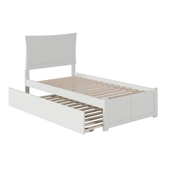 AFI Metro White Twin Platform Bed with Flat Panel Foot Board and Twin ...