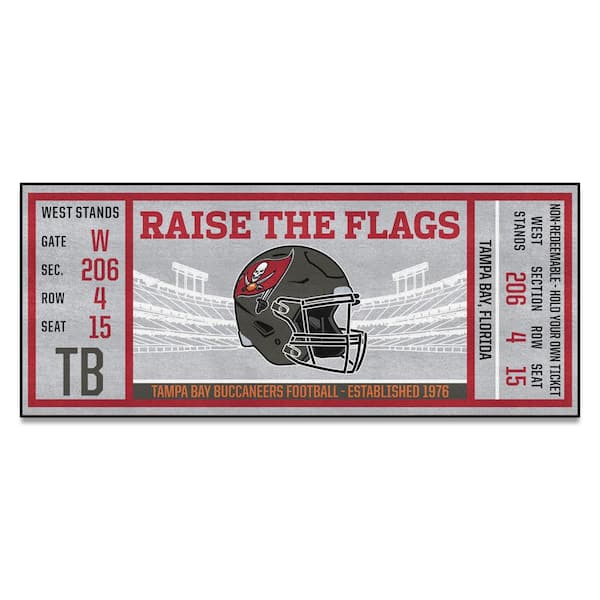 : FANMATS 23139 Tampa Bay Buccaneers Ticket Design Runner Rug -  30in. x 72in. | Sports Fan Area Rug, Home Decor Rug and Tailgating Mat :