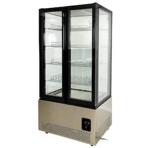 40 in. W 23 cu. ft Manual Defrost Commercial Upright Freezer 4-Sided Glass Standing Display in Stainless