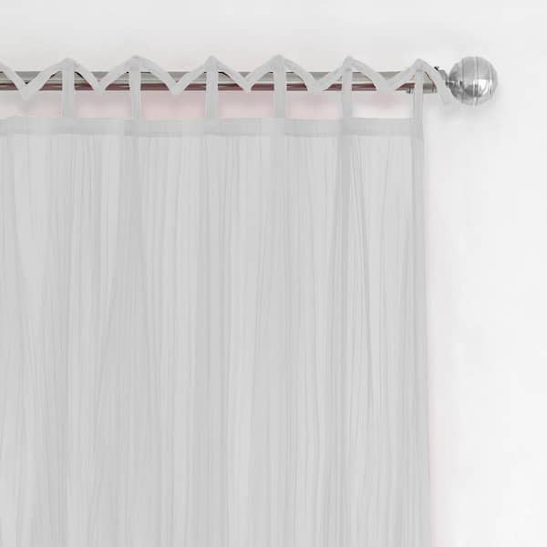 Elrene White Solid Tab Top Sheer, 108 X 78 Shower Curtain