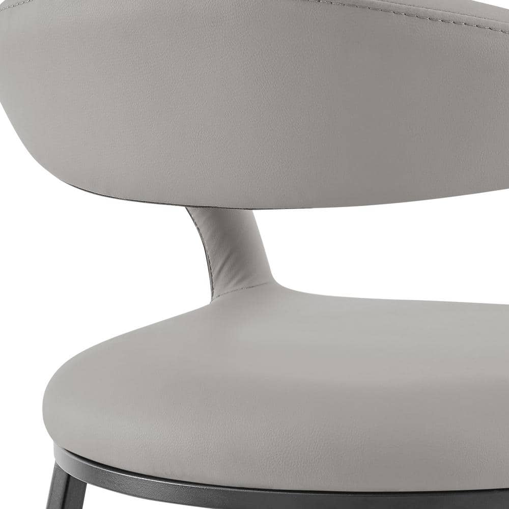 Ramona 26" Light Gray Faux Leather and Iron Counter Stool
