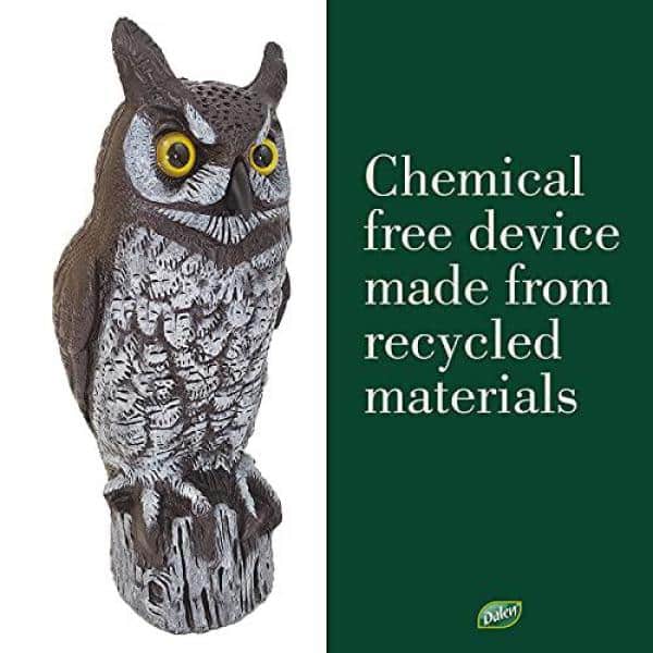 16" Brown Hand-Painted Plastic Garden Owl Statue