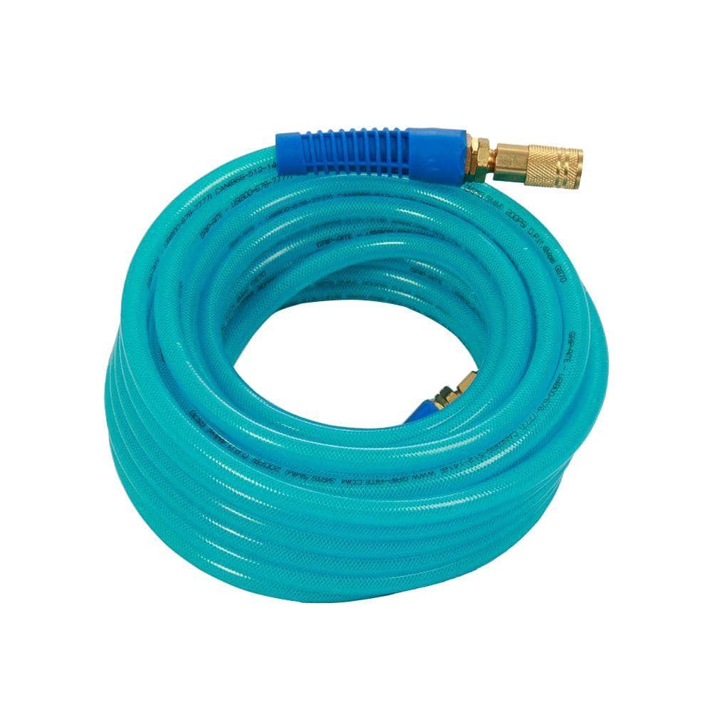 Grip Rite 3 8 In X 100 Ft Polyurethane Air Hose With Couplers Grpu38100c The Home Depot