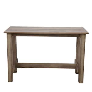 55.1 in. Rectangle Rustic Brown Wood Top with Wood Frame (Seats 4)