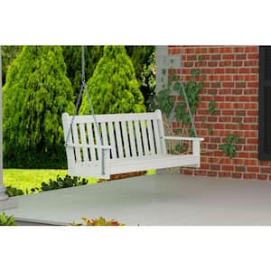 Vineyard 60 in. White Plastic Outdoor Porch Swing
