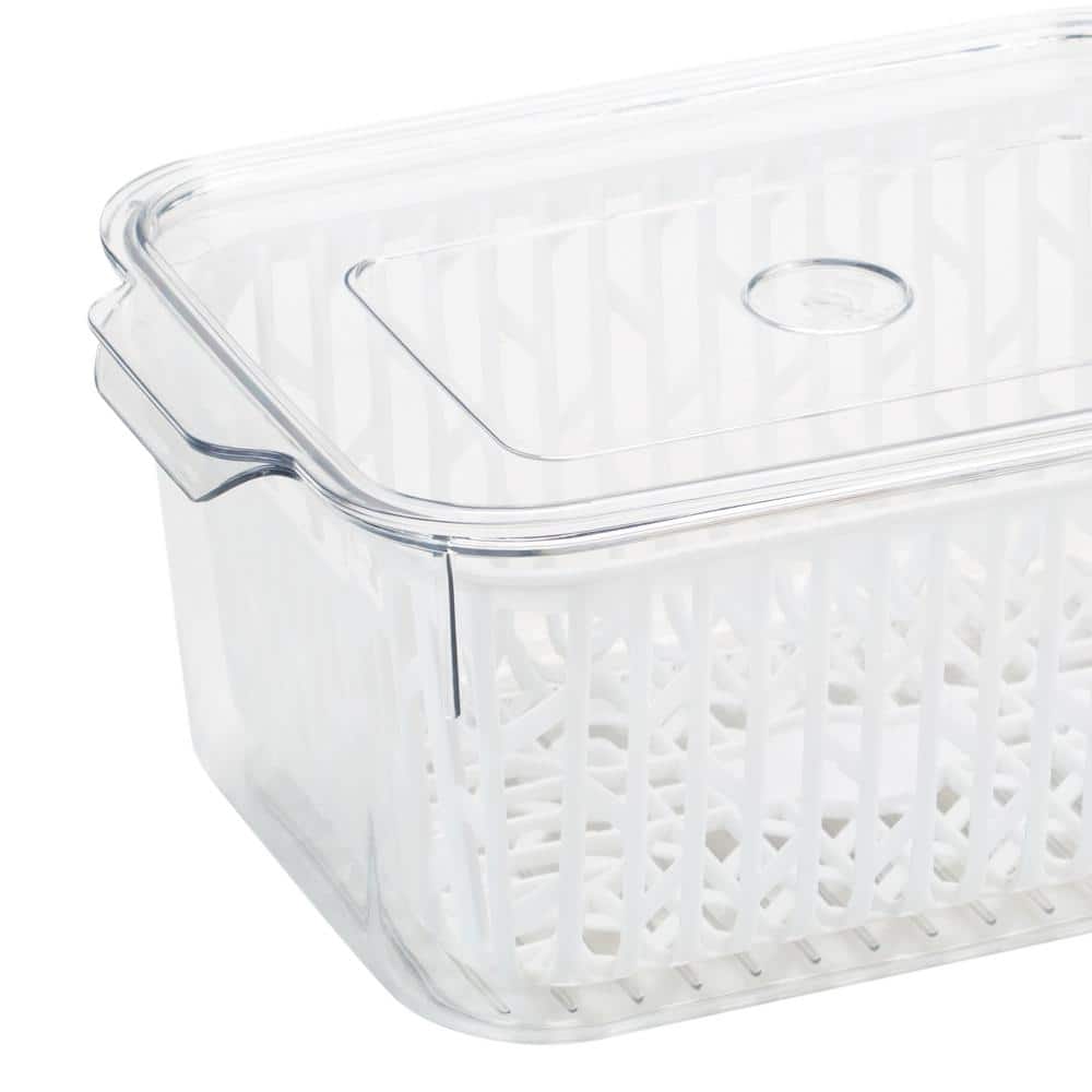 Clear Plastic Storage Container with Strainer