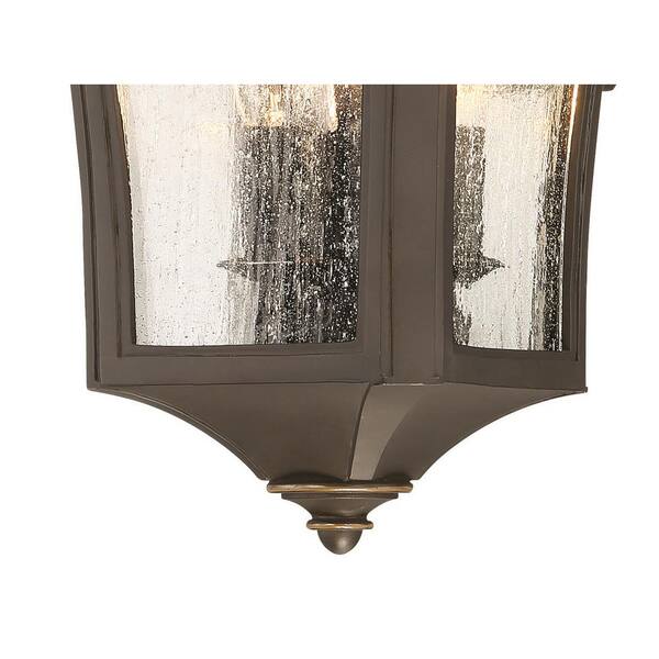 the great outdoors by Minka Lavery - Solida 3-Light Oil Rubbed Bronze with Gold Highlights Outdoor Wall Lantern Sconce with Clear Seeded Glass