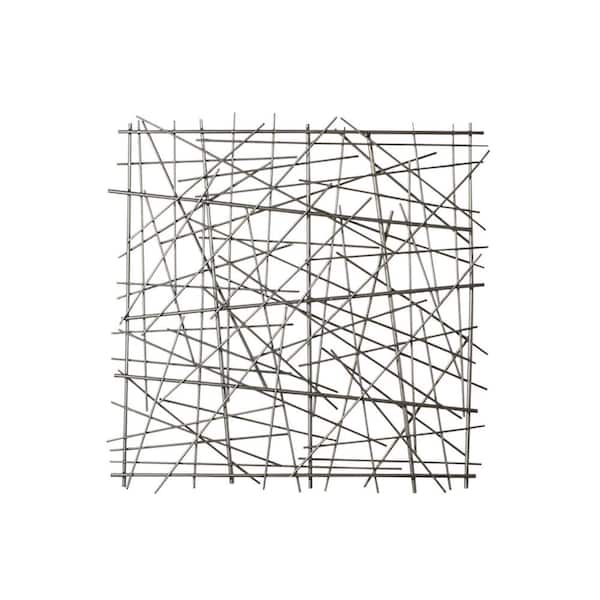 Benjara Black Metal Square Intricate Abstract Design Wall Artwork