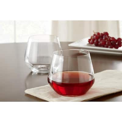 Genoa 18.5 oz. Lead-Free Crystal Stemless Wine Glasses (Set of 8)