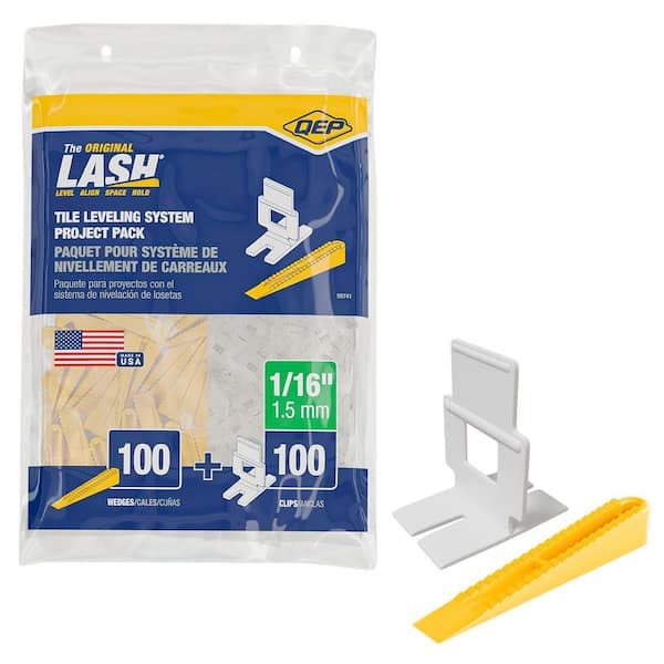 LASH Tile Leveling System Project Pack - 100 1/16 in. Leveling Clips and 100 Wedges (200-Piece)