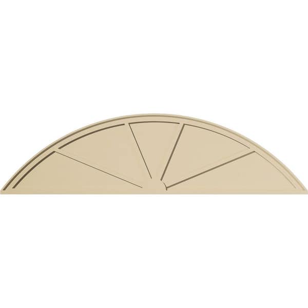 82 in. W x 21-1/2 in. H x 2 in. P Segment Arch 4 Spoke Signature Urethane Pediment, Primed Tan