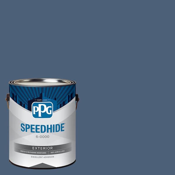 1 gal. PPG1163-6 Blue Fjord Flat Exterior Paint