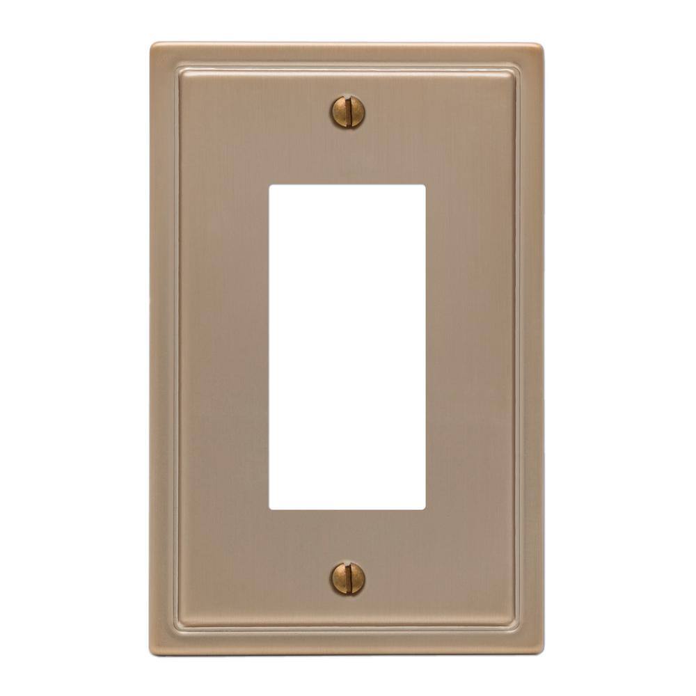Brushed Bronze Single Rocker Steel Wallplate