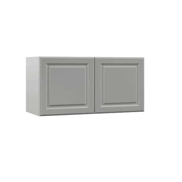 Hampton Bay Designer Series Elgin Assembled 36x18x15 in. Deep Wall Bridge Kitchen Cabinet in Heron Gray