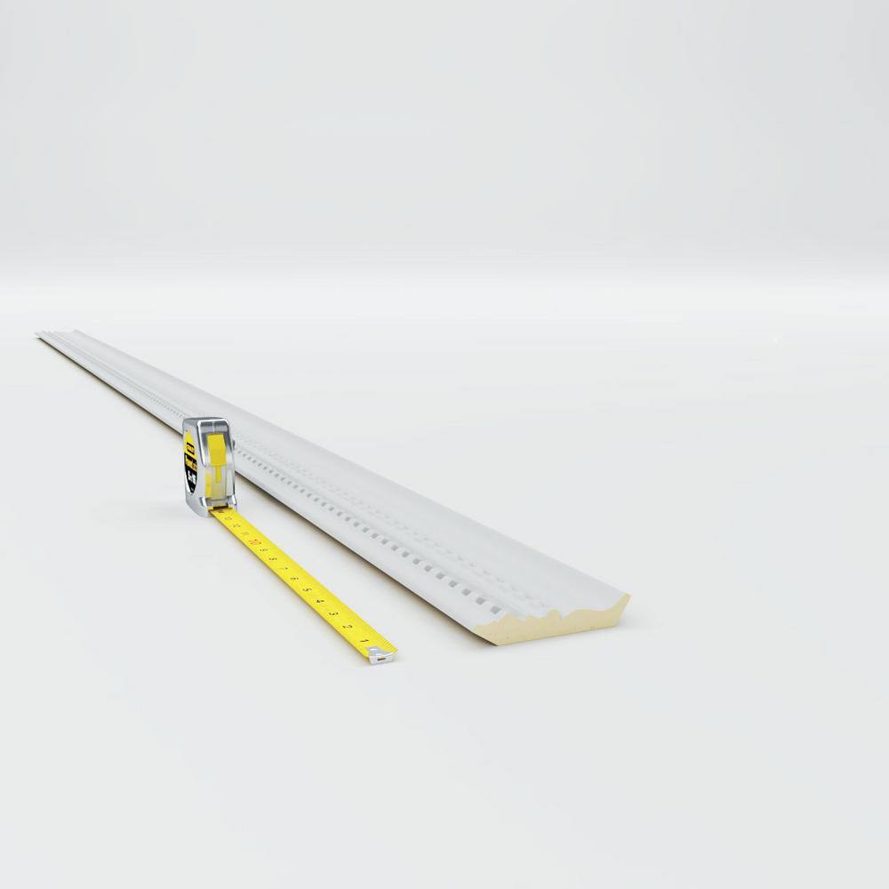Primed White Geometric Crown Moulding Sample, 12 in