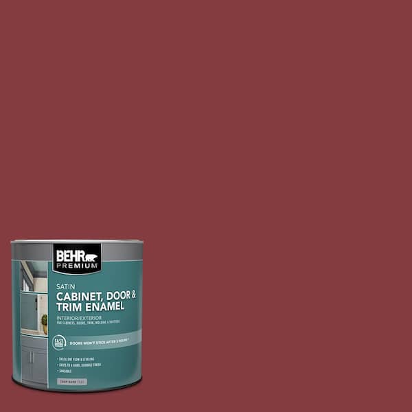 BEHR PREMIUM 1 qt. #M140-7 Dark Crimson Satin Enamel Interior/Exterior Cabinet, Door & Trim Paint