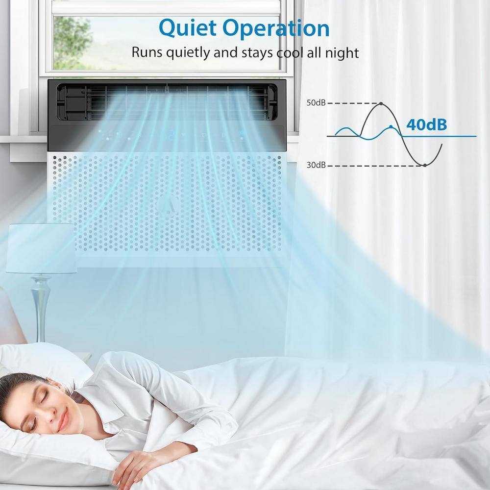 8000 BTU White Window Air Conditioner with Remote and WiFi