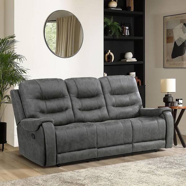 Lazzara Milington 87 in. W Pillow Top Arm Microfiber Upholstery