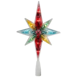 10.75 in. Multi-Color Faceted Star of Bethlehem Christmas Tree Topper - Clear Lights