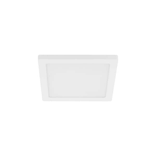 Eglo Trago 8.43 in. W x 0.59 in H White Integrated LED Flush Mount Ceiling Light with White Acrylic Shade