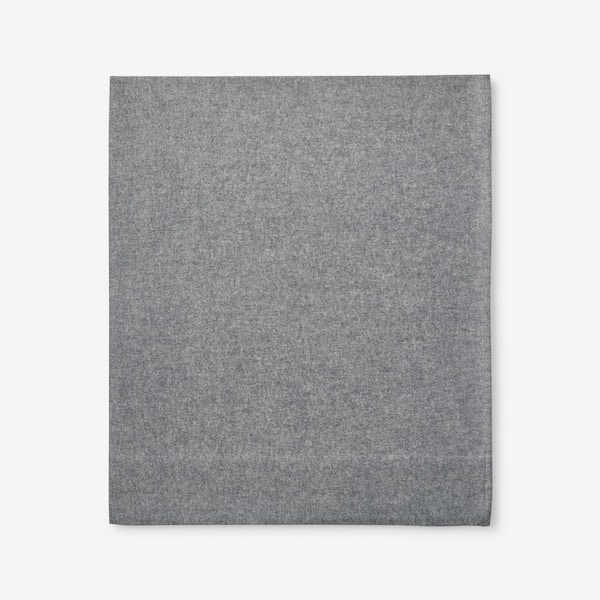 The Company Store Legends Hotel Bromley Yarn-Dyed Smoke Velvet Cotton Flannel King Flat Sheet
