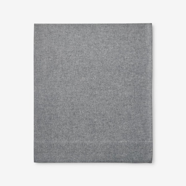 The Company Store Legends Hotel Bromley Yarn-Dyed Smoke Velvet Cotton Flannel Twin/Twin XL Flat Sheet