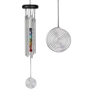 Signature Collection, Woodstock Chakra Chime, 17 in. Silver Wind Chime CC7