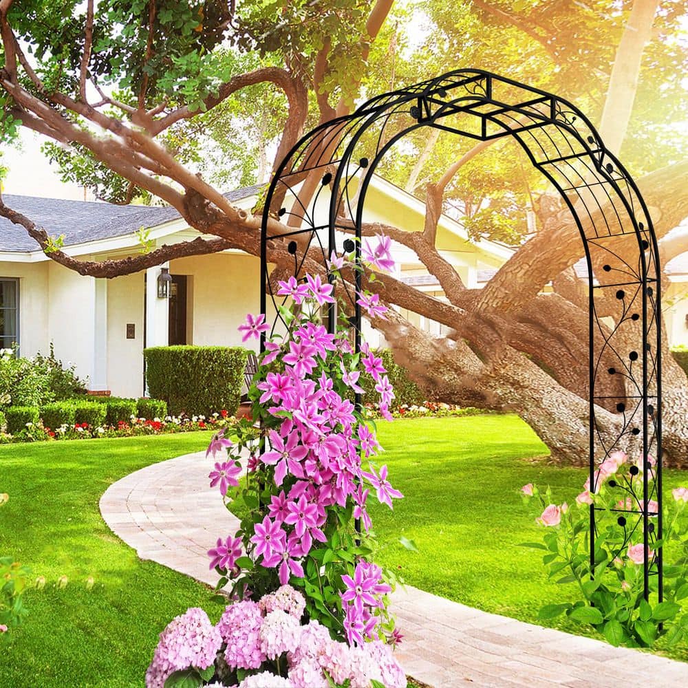 98 in. x 74.4 in. Metal Garden Arch Garden Arbor Trellis Climbing