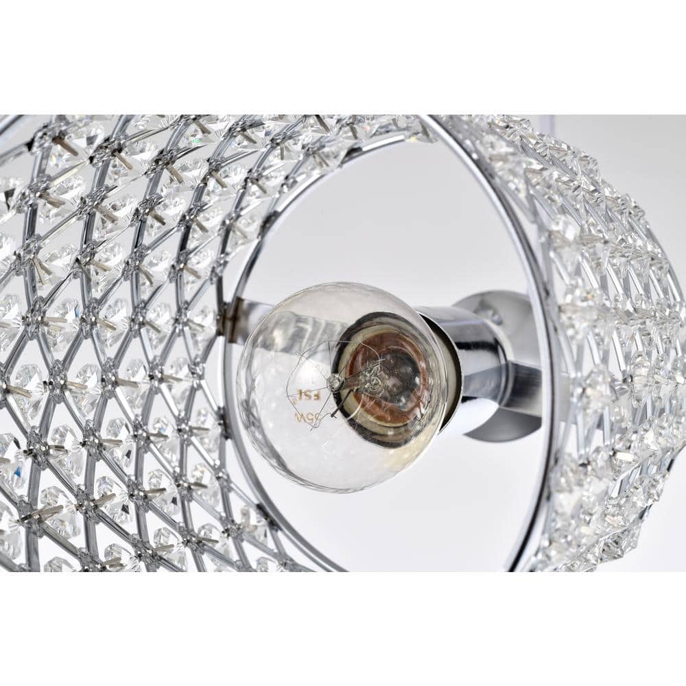 Chrome Crystal Beaded Mini Drum Pendant Light