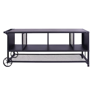 Minckley 67.88 in. Dark Walnut and Gray TV Stand Fits TV's up to 78 in.