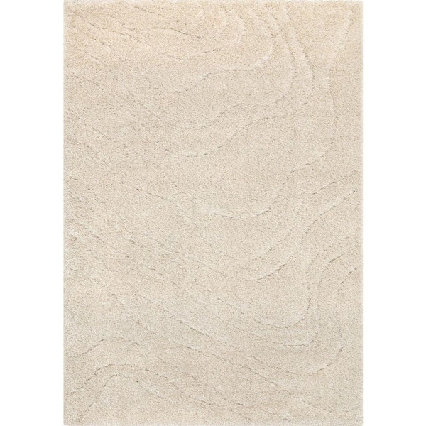 Noctis Collections 5' x 8' (5'3" x 7'7") Beige Geometric, Tonal/Solid Indoor Area Rug