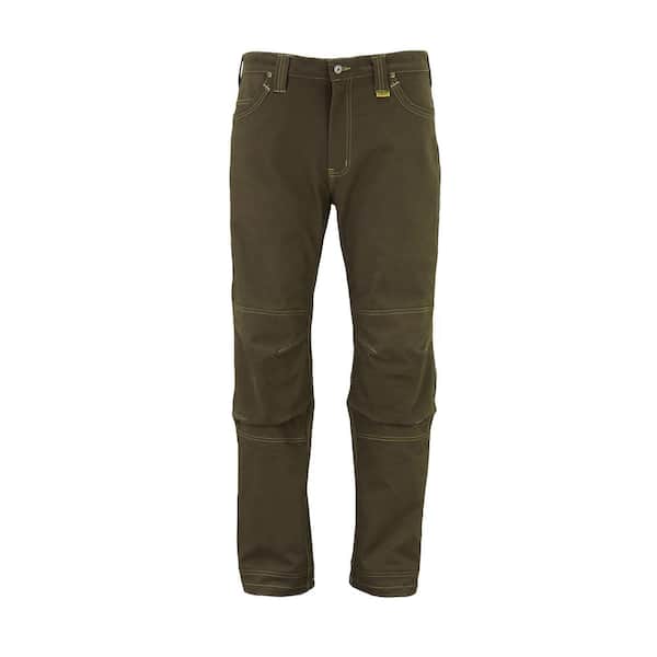 Madison Men's 38 in. W x 31 in. L Bark Cotton/Spandex Everyday Work Pant