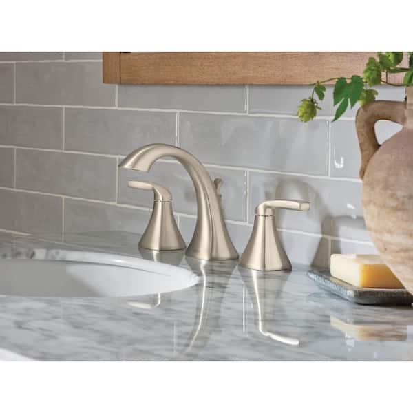 Voss Brushed Nickel 2-Handle 8 in. Widespread Bathroom Faucet Trim Kit, Valve Included